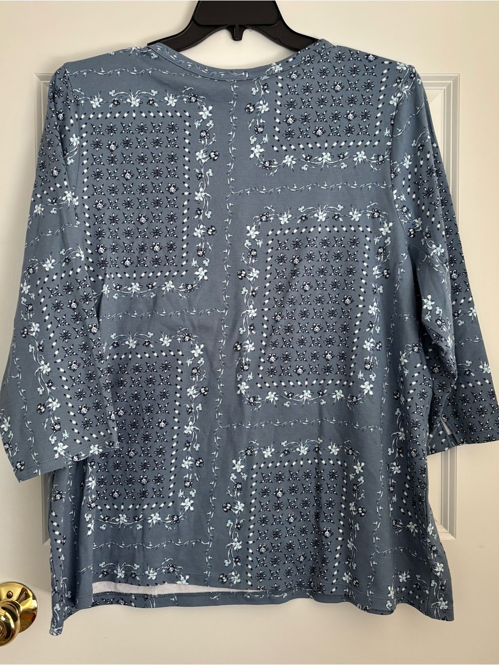 Style & Co. Women's Dusty Blue Floral Patchwork Tunic - Picture 3 of 9